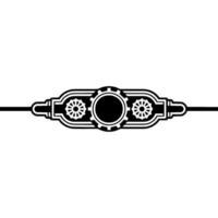 Minimalist Steampunk Cogwheel Element, Black White vector