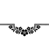 Elegant Floral Border in Black, on White vector