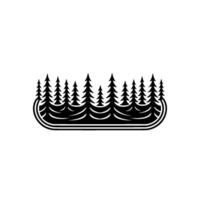 Minimalist Forest Black Fir Trees in an Oval, Nature vector