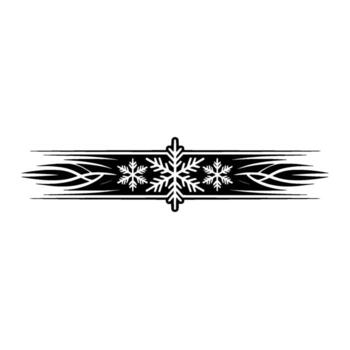 Minimalist Snowflake Element with Abstract Swirls in Black and White vector
