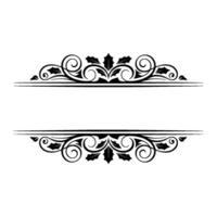 Elegant Black Floral Frame with Text Space - Decorative Ornament vector