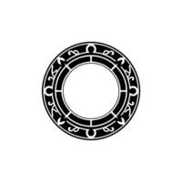 Decorative Black and White Circular Element, Minimalist Style vector