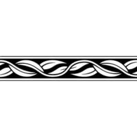 Elegant Floral Border , Monochrome Pattern, Element vector