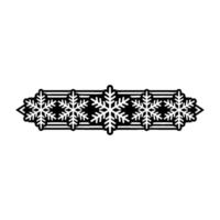 Snowflake Ornament Border - Minimalist Winter Decoration on Light Grey Background vector