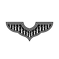 Abstract Forest Wing Shape, Geometric, Black White vector