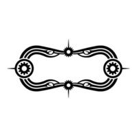 Steampunk Frame with Gears and Curves on White Background vector