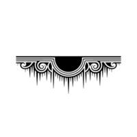 Art Deco Scrollwork Ornament with Icicles on White vector