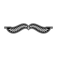 Elegant Black and White Decorative Laurel Element on White vector