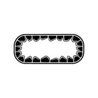 Abstract Stone Border Frame - Black Outline, Illustration vector
