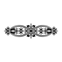 Elegant Black Snowflake Border, on White Background vector
