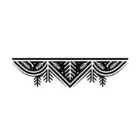 Minimalist Geometric Ornamental Border in Black and White vector