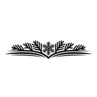 Minimalist Winter Border with Snowflake Evergreen Foliage vector