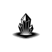 Elegant Crystal Cluster , Black White Geometric vector