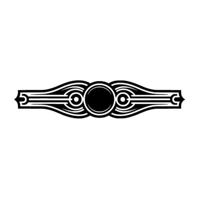 Art Deco Ornament Black Silver, Minimalist Element