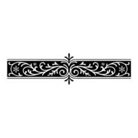 Elegant Black White Scrollwork Border with, Snowflakes vector