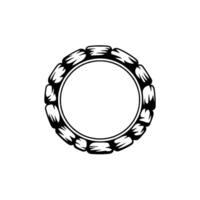 Ornate Black White Circle Frame for Text, , or Elements vector