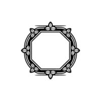 Elegant Art Deco Octagonal Frame with Floral Accents vector