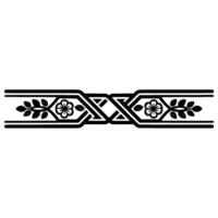 Floral Border Black Line Art with Interwoven Elements vector