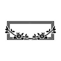 Elegant Floral Frame Monochrome Botanical vector