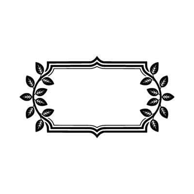 Elegant Black and White Frame with Leafy Accents