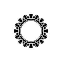 Minimalist Gear in Black and White on Light Gray Background vector