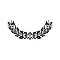 Elegant Black Leaf Wreath Element on White Background vector