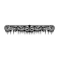 Intricate Black Scrollwork Border with Icicle Details, Minimalist vector