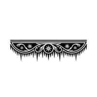 Winter Ornament Border Snowflake and Icicle vector