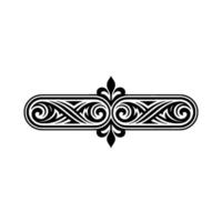 Ornamental Black White Scrollwork Element vector