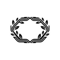 Minimalist Laurel Wreath Frame Illustration vector
