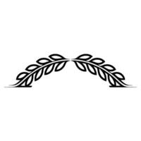 Elegant Leafy Arch Minimalist Floral , Neutral Background vector