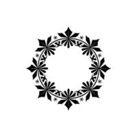 Ornate Black Floral Frame on Cream Background - Elegant Element vector