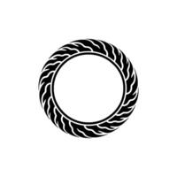 Minimalist Black Tire Tread Circle on White Background vector