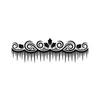Winter Frost Ornament Border Swirls, Holly, and Icicles vector