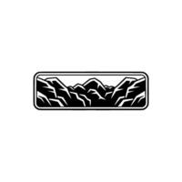 Minimalist Mountain Range in Black White, Style vector