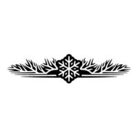 Minimalist Snowflake Fir Branch Christmas vector