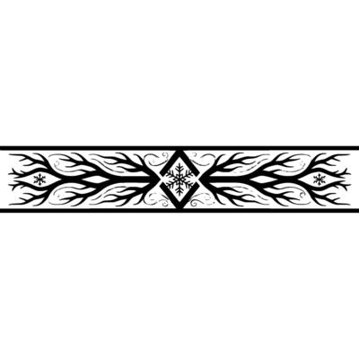 Winter Border Snowflake, Branches, Abstract Illustration