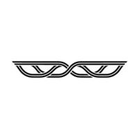 Geometric Woven Ribbon in Black on White, Minimalist vector