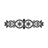 Elegant Christmas Ornament Border Snowflake Leaf Motif vector