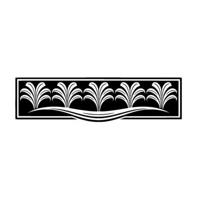 Decorative Black and White Pattern with Floral Motif