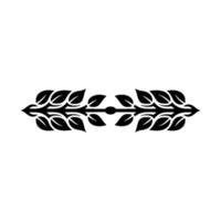 Minimalist Leafy Ornament on White Background vector