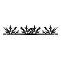 Minimalist Christmas Pinecone and Spruce Border vector