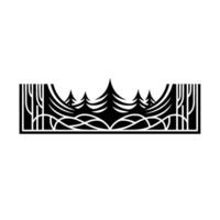 Elegant Black and White Forest Silhouette vector