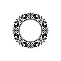 Elegant Christmas Wreath Frame with Holly Snowflake Elements vector