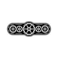 Steampunk Gear Mechanism , Illustration, Black and White vector