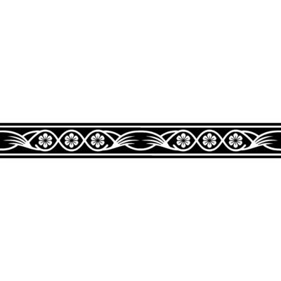 Elegant Black and White, Floral Border Element