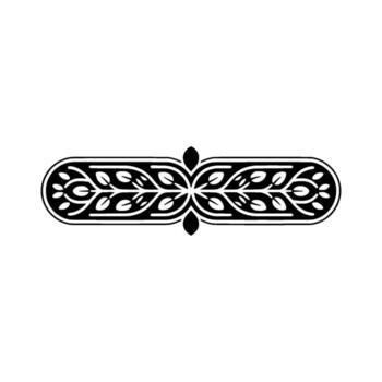 Minimalist Botanical Border , Geometric Leaf Pattern on Gradient vector