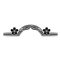 Elegant Cherry Blossom Archway Element in Black and White vector