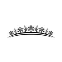 Minimalist Winter Snowflakes and Bare Trees Border vector