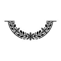 Elegant Minimalist Snowflake and Foliage Border, Black and White vector